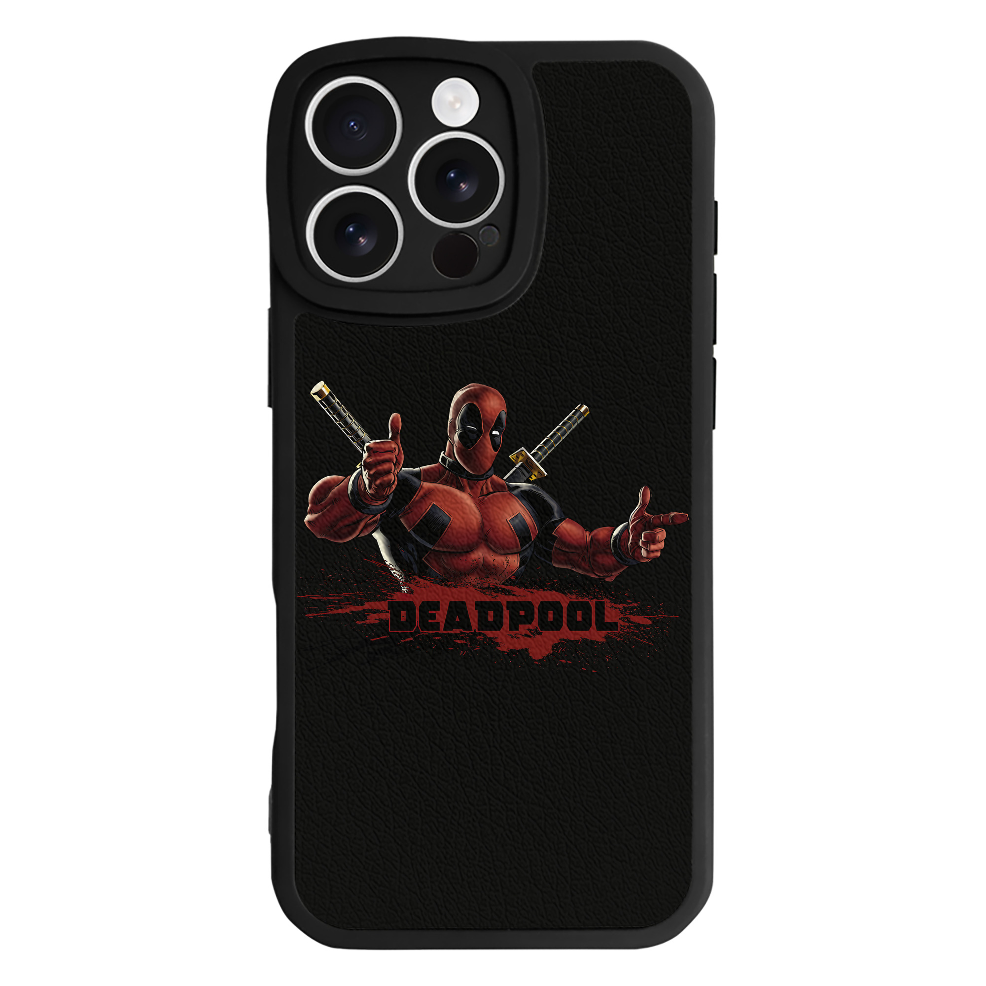 （画像用） Deadpool デッドプール 【iPhone 16シリーズ対応】シリコンスマホケース（レザー調） 材質：シリコン